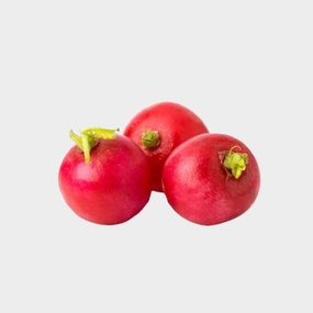 radishes with stems removed